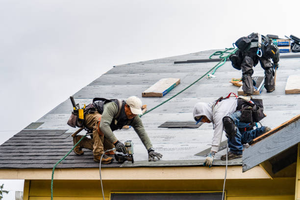 Professional Roof Repair technician working in Pluckemin, NJ